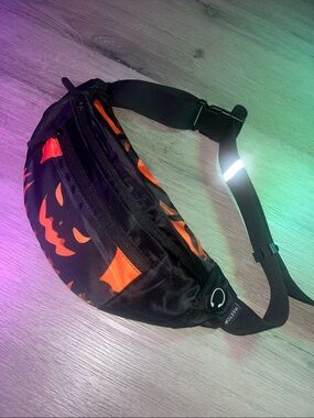 Black & Orange Pumpkin Print Waist Bag Fanny Pack